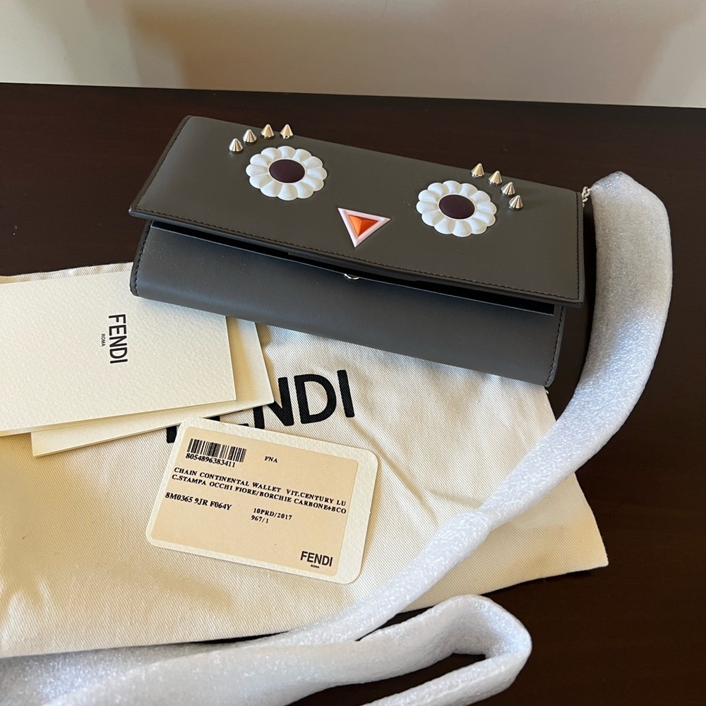 Fendi Faces Leather Wallet-on-Chain